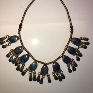 Necklace, lapis lazuli, handmade from Afghanistan